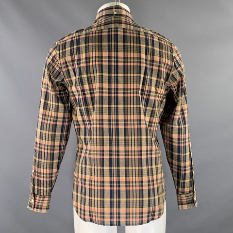 TAYLOR STITCH Size M Blue Multi-Color Plaid Cotton Button Down Long Sleeve Shirt