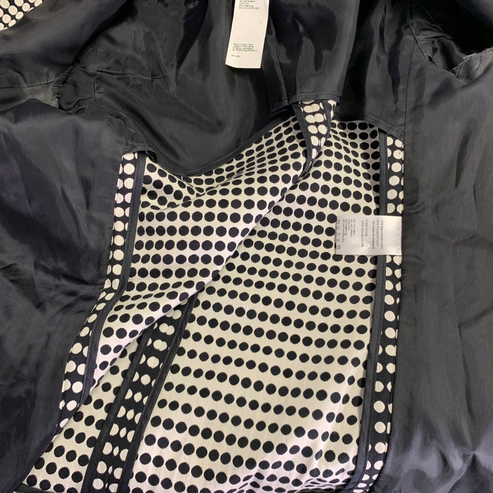 AKRIS Size 4 Black White Cotton Blend Polka Dot Notch Lapel Jacket Dress Set