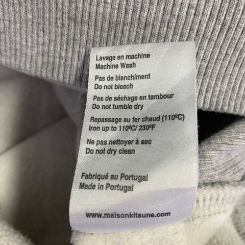 Sweat à capuche MAISON KITSUNE taille M, gris chiné, coton noir