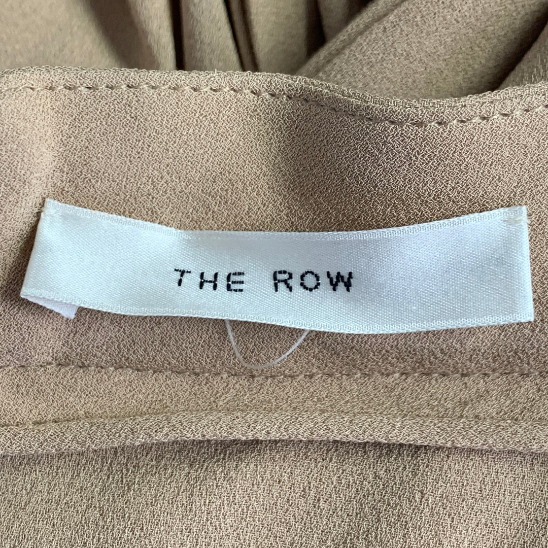 THE ROW Size 2 Camel Silk Crepe Pleated Long Skirt