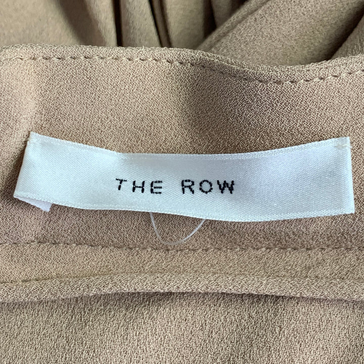 THE ROW Size 2 Camel Silk Crepe Pleated Long Skirt