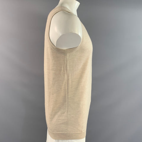 PRADA Size L Beige Knitted Cashmere Tank Top