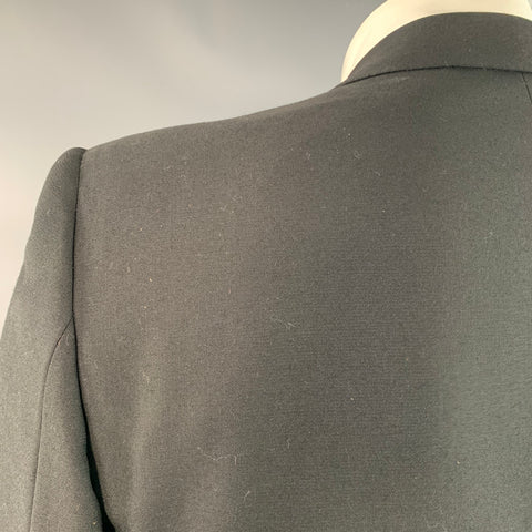 BRIONI for WILKES BASHFORD Size 44 Black Wool Peak Lapel Tuxedo