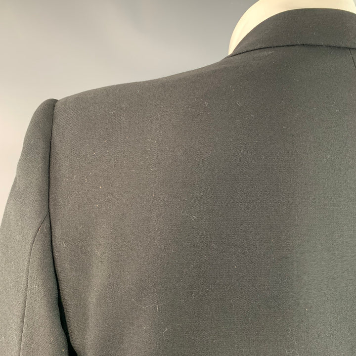 BRIONI for WILKES BASHFORD Size 44 Black Wool Peak Lapel Tuxedo
