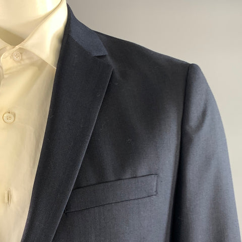 THEORY Chest Size 42 Navy Solid Wool Notch Lapel 36 35 Suit