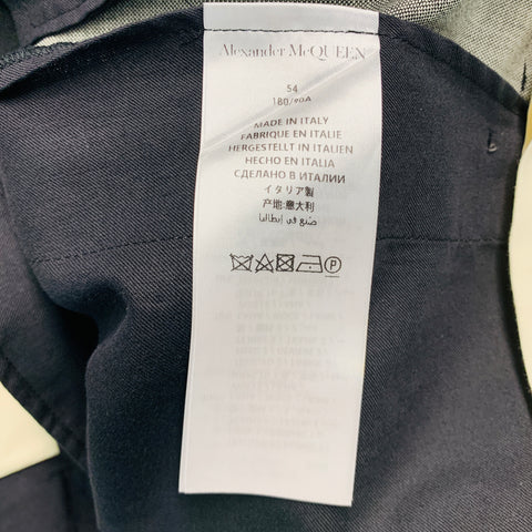 ALEXANDER MCQUEEN Size 38 Black Grey Two Tone Wool Flat Front Dress Pants