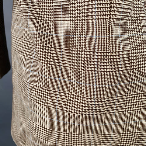 RALPH LAUREN Taille 38 Regular Veste Sport Cachemire Soie Plaid Marron Beige
