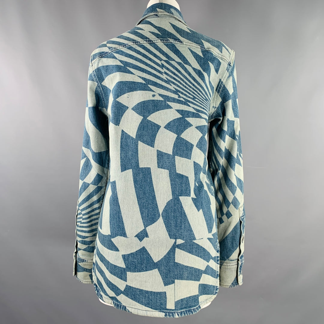 STELLA McCARTNEY Size XXS Blue Light Blue Cotton Optical Jacket