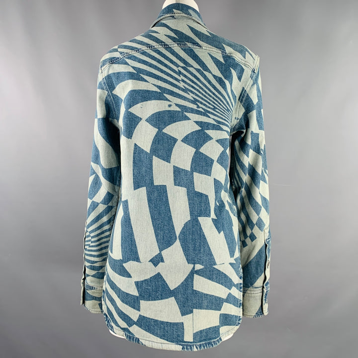 STELLA McCARTNEY Size XXS Blue Light Blue Cotton Optical Jacket