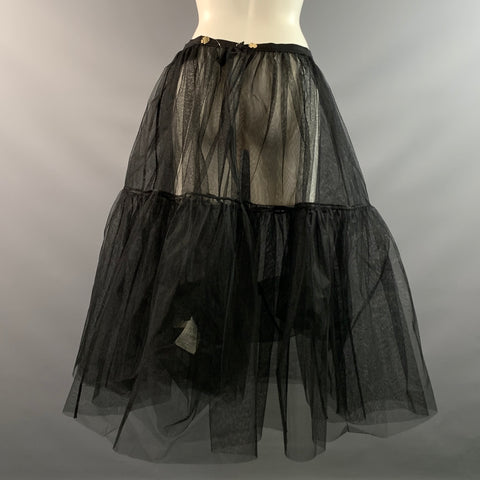 ELIE SAAB Size 40 Black Polyester Long Skirt