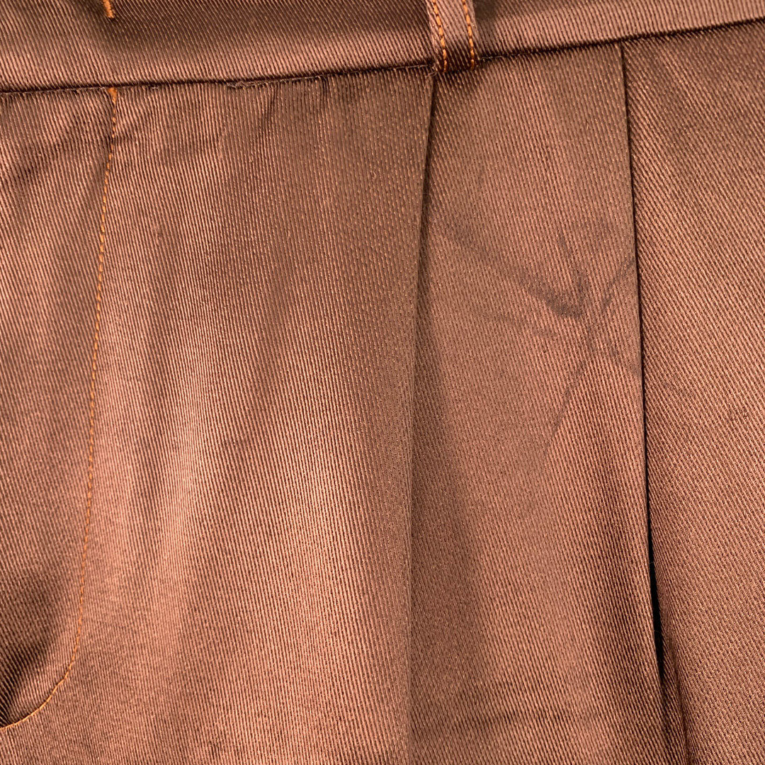SIES MARJAN Size 34 Brown Acetate Blend Pleated Dress Pants
