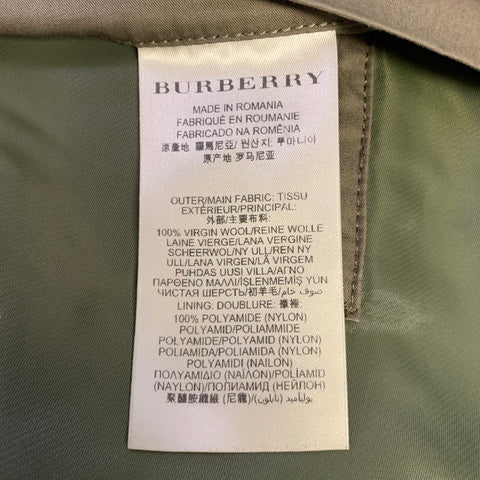 BURBERRY Size S Green Solid Wool Reversible Coat