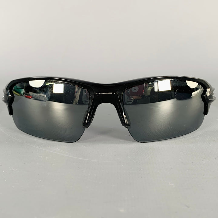 OAKLEY Flak Black Acetate Wrap Around Sunglasses