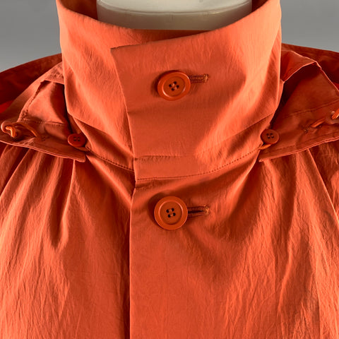 ISSEY MIYAKE Size S Orange Polyester Trench Jacket
