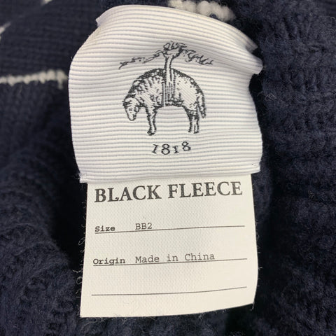 BLACK FLEECE Size M Navy White Pinstripe Wool Blend Turtleneck Sweater