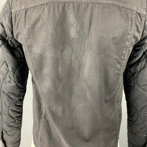 UNDERCOVERISM Size L Black Cotton Nylon Quilted Sleeves Trucker Jacket
