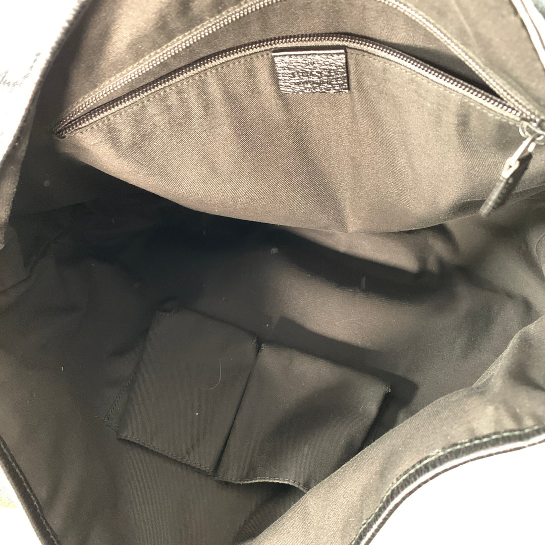 GUCCI Black Red Green Guccissima Monogram Web Canvas Messenger Bag