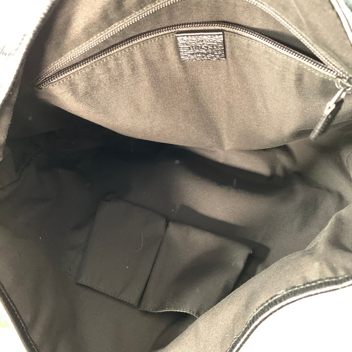 GUCCI Black Red Green Guccissima Monogram Web Canvas Messenger Bag