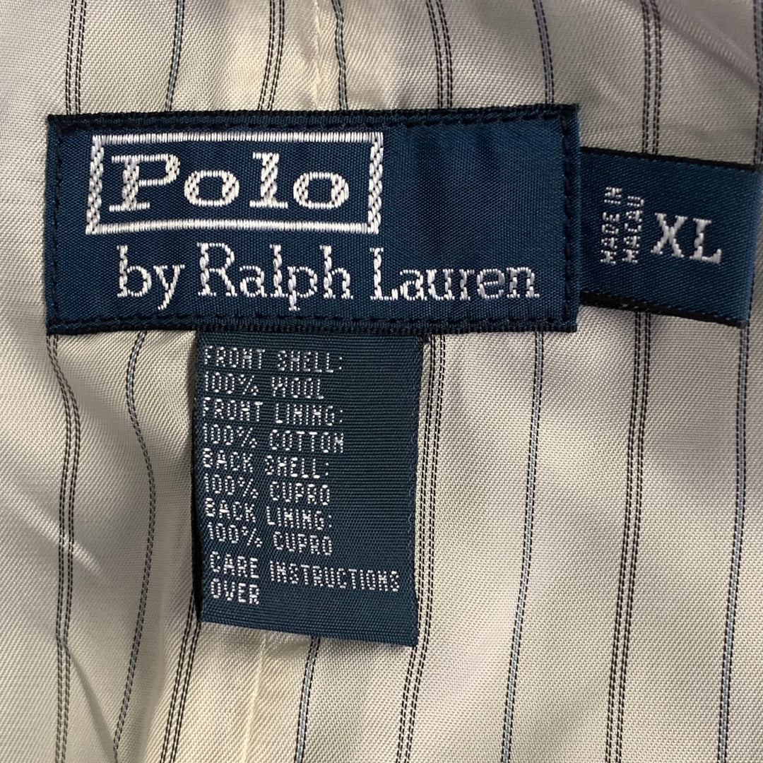 POLO by RALPH LAUREN Size XL Regular White Black Chevron Wool 3 Piece Suit