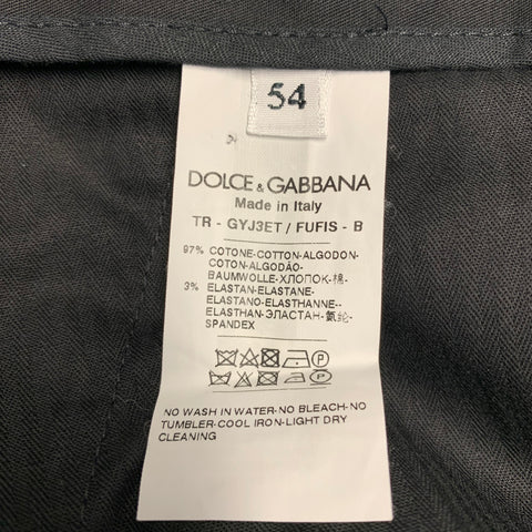 DOLCE & GABBANA Size 36 Black Brown Leopard Stripe Cotton Blend Dress Pants