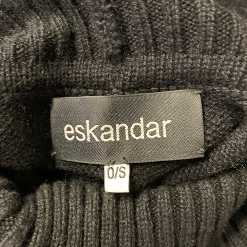 ESKANDAR Size M Black Cashmere Oversized Turtleneck Sweater