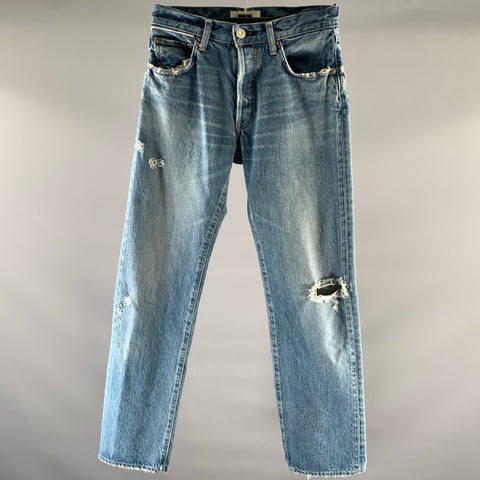 MOUSSY VINTAGE Size 25 Blue Cotton Distressed Jeans