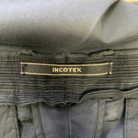 INCOTEX Size 32 Navy Slim Casual Pants