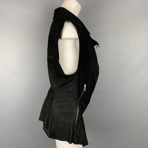 HAIDER ACKERMANN Size S Black Suede Zip Up Vest