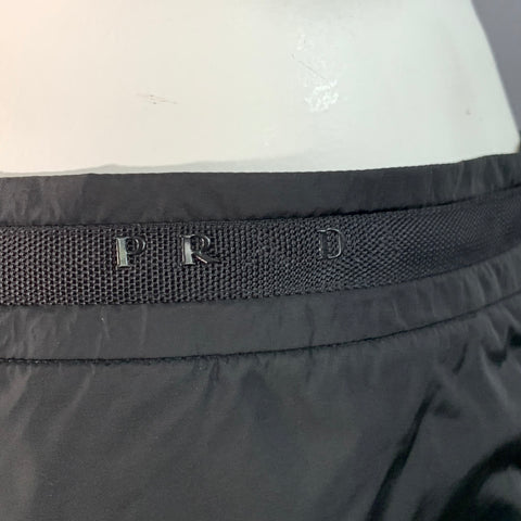 PRADA Size 34 Black Nylon Mesh Lined Zip Fly Swim Trunks