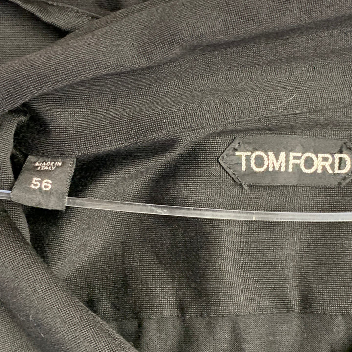 TOM FORD Size XXL Black Triacetate Blend Cutaway Long Sleeve Shirt
