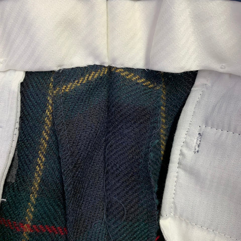 RALPH LAUREN Size 32 Black Green Blackwatch Plaid Wool Casual Pants