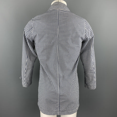 JOURNAL STANDARD Size S Navy & White Checkered Cotton Buttoned Coat