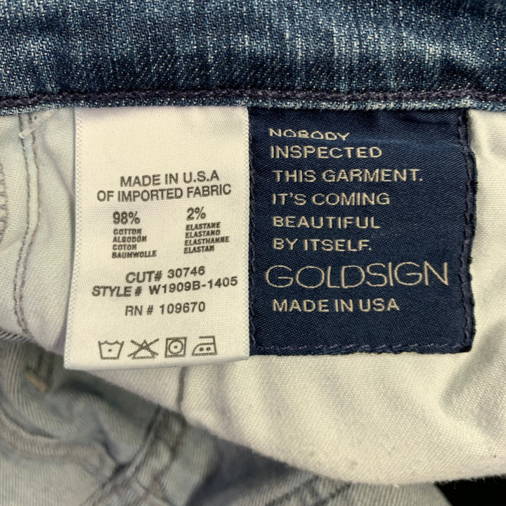 GOLDSIGN Size 27 Blue Cotton Blend Distressed Jeans