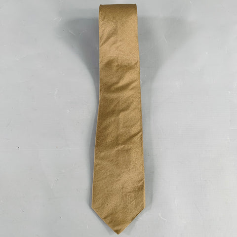 DANIELE ALESSANDRINI Brown Textured Silk Tie