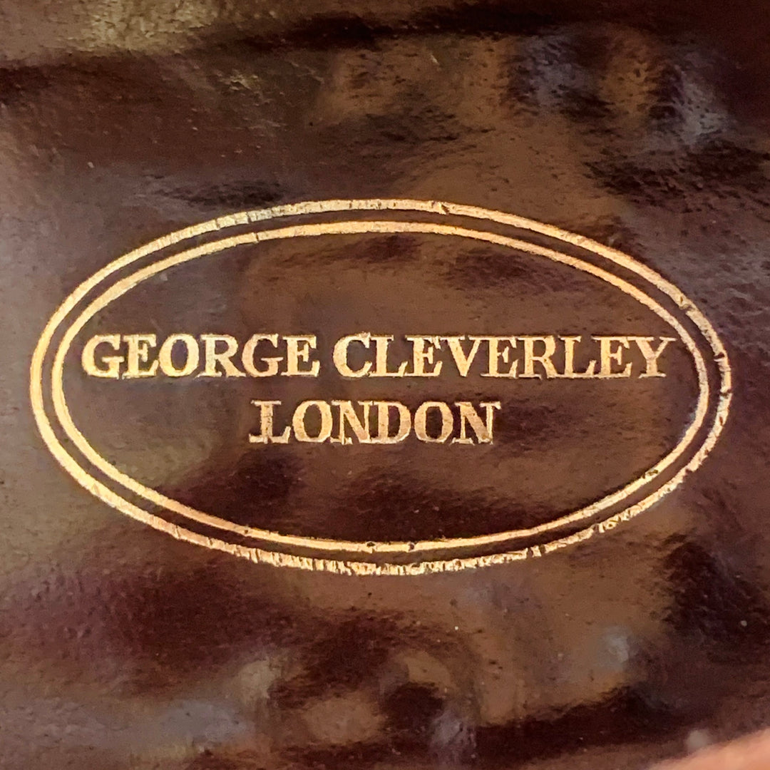 GEORGE CLEVERLEY Size 12 Brown Perforated Pebble Grain Leather Derby Lace-Up Shoes