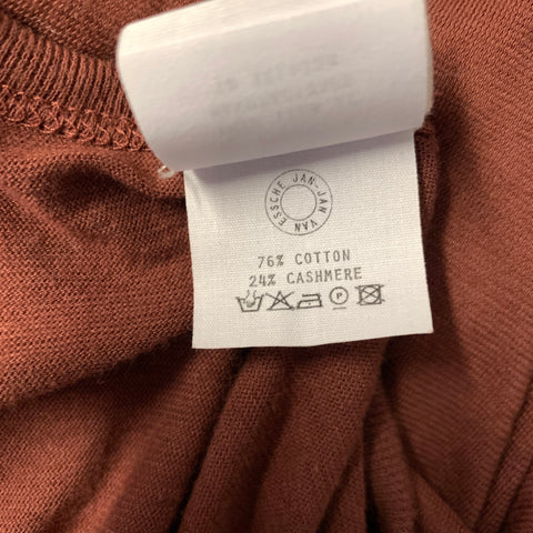 JAN JAN ESSCHE VAN Size L Burgundy Solid Cotton Cashmere Long Sleeve Shirt