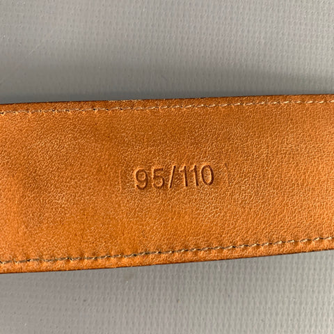 CANALI Size 34 Brown Silver Suede Belt