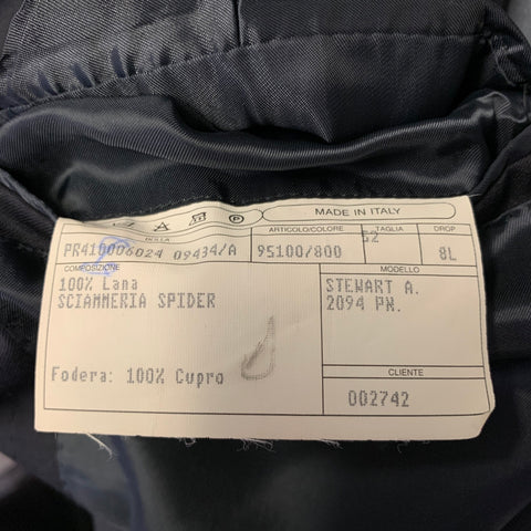 ISAIA Size 42 Black Wool Notch Lapel Sport Coat