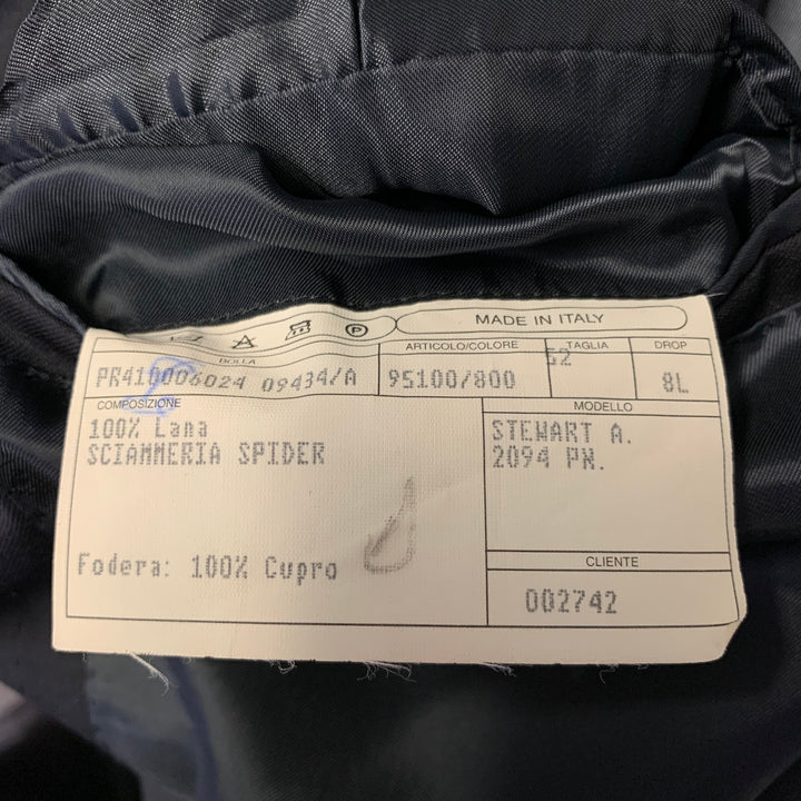 ISAIA Size 42 Black Wool Notch Lapel Sport Coat