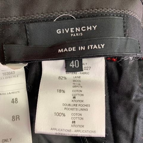GIVENCHY FW12 Size S Red Twill Wool Cotton Notch Lapel Suit