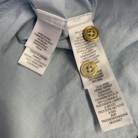 PAUL SMITH Size XL Light Blue Cotton Spread Collar Long Sleeve Shirt
