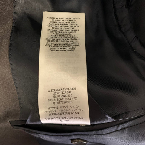 ALEXANDER MCQUEEN Chest Size 42 Black White & Grey Clouds Wool silk Sport Coat