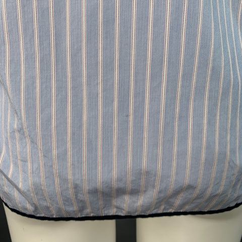COMME des GARCONS HOMME Size XS Blue White Stripe Contrast Trim Cotton Long Sleeve Shirt