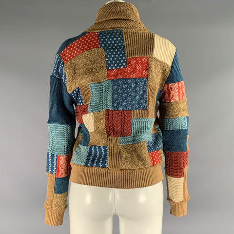 RRL by RALPH LAUREN Size 3 Brown Multi Color Cotton Linen Silk Cardigan Womens