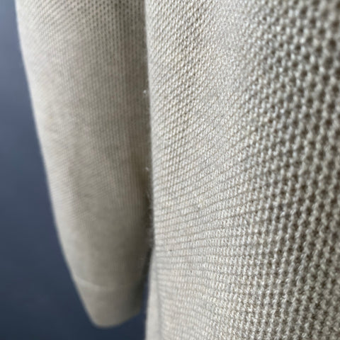 TSE Size S Beige Waffle Knit Silk Cashmere Crew Neck Pullover