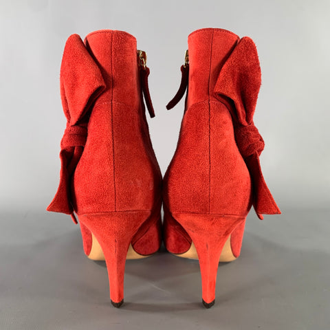 VALENTINO Size 9.5 Red Suede Suede Boots