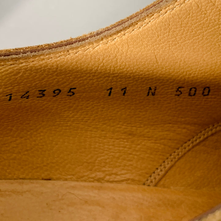 GRAVATI Size 12 Tan Suede Split Toe Derby Lace-Up Shoes