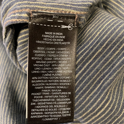 RRL by RALPH LAUREN Size S Blue White Stripe Linen Cotton Jacket