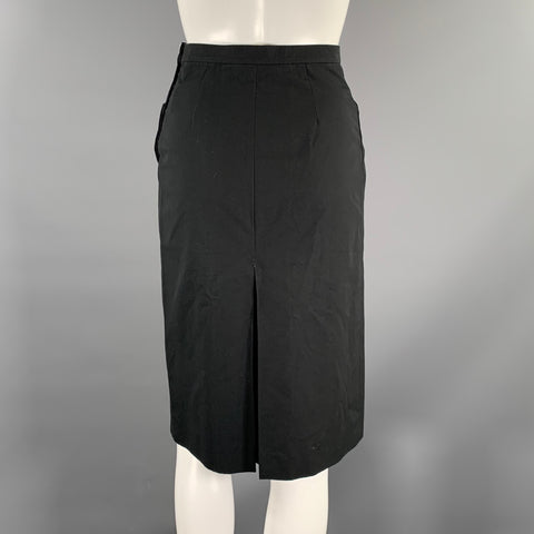 MIU MIU Size 2 Black Polyester Knee-Length Skirt