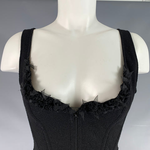 CADOLLE Size S Black Wool Corset Casual Top